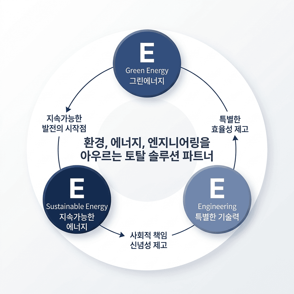 3E 솔루션 다이어그램 — Green Energy, Sustainable Energy, Engineering
